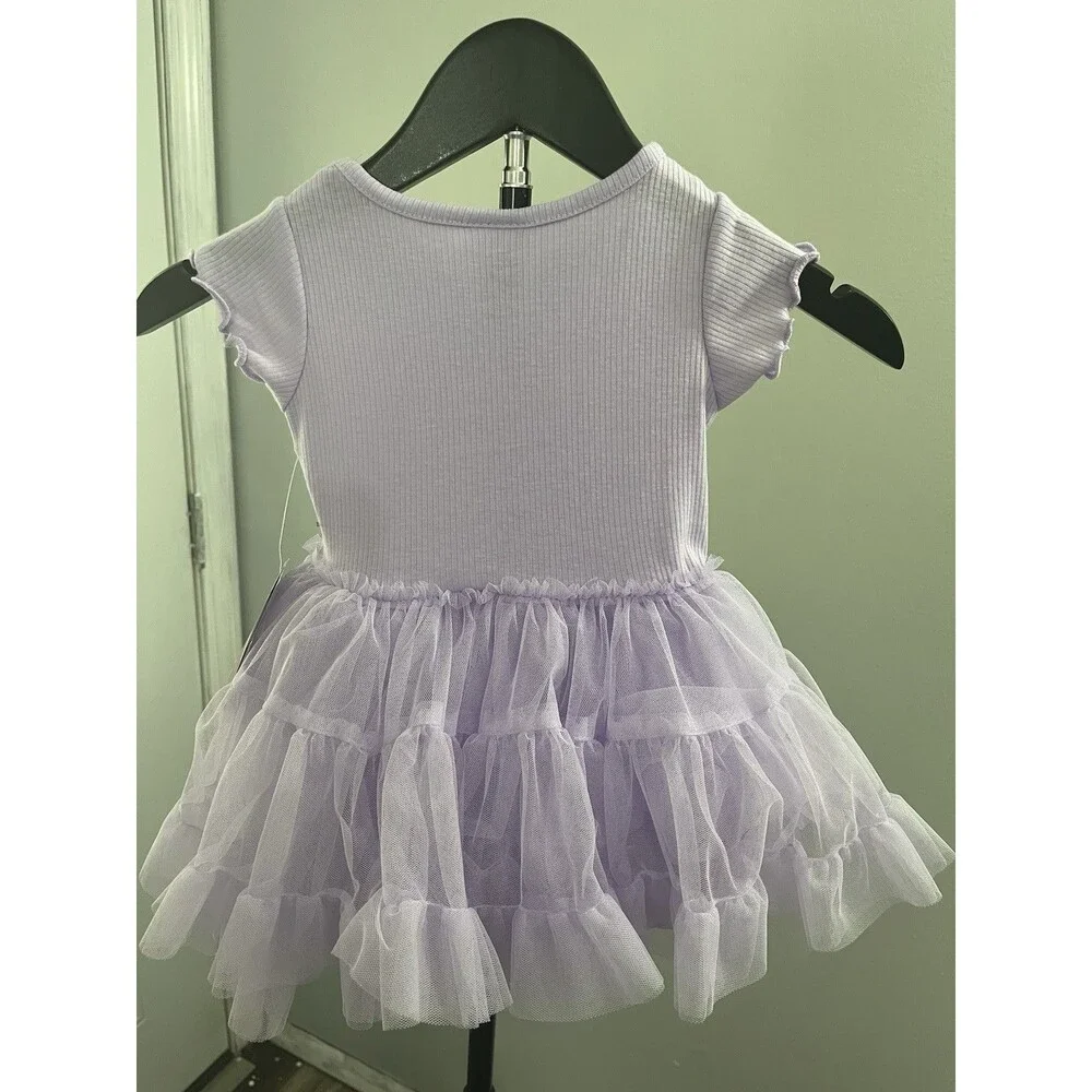 Disney Princess Ariel Purple Tutu Dress Cap Sleeve 18M Party Tulle